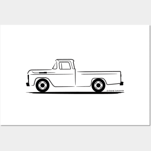 1960 Ford F 150 Black Posters and Art